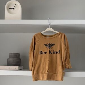 Bee Kind Crewneck Sweatshirt for Kids - Mustard